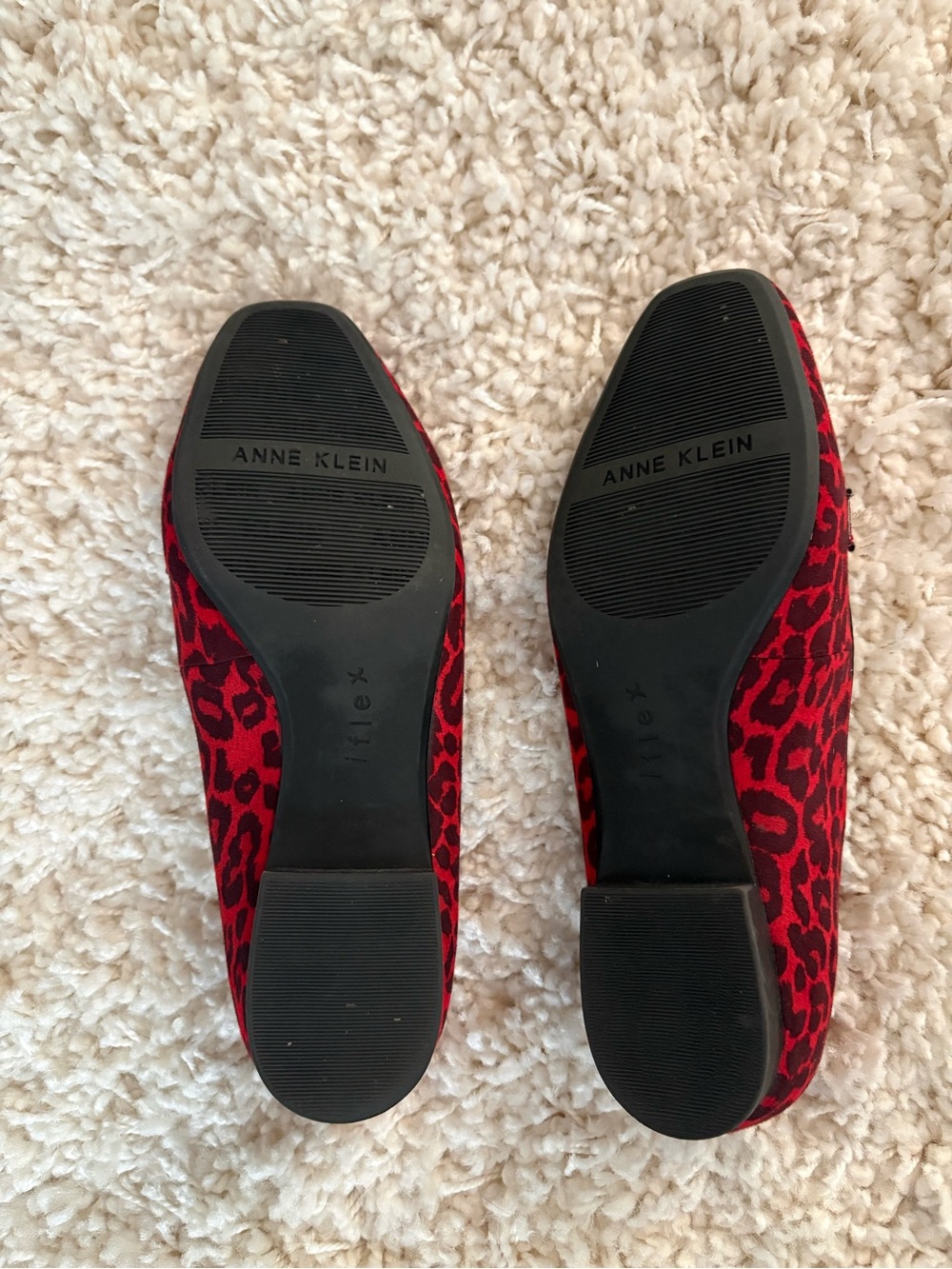 Anne Klein Red Leopard Print Slip-On Loafers - Picture 5 of 6